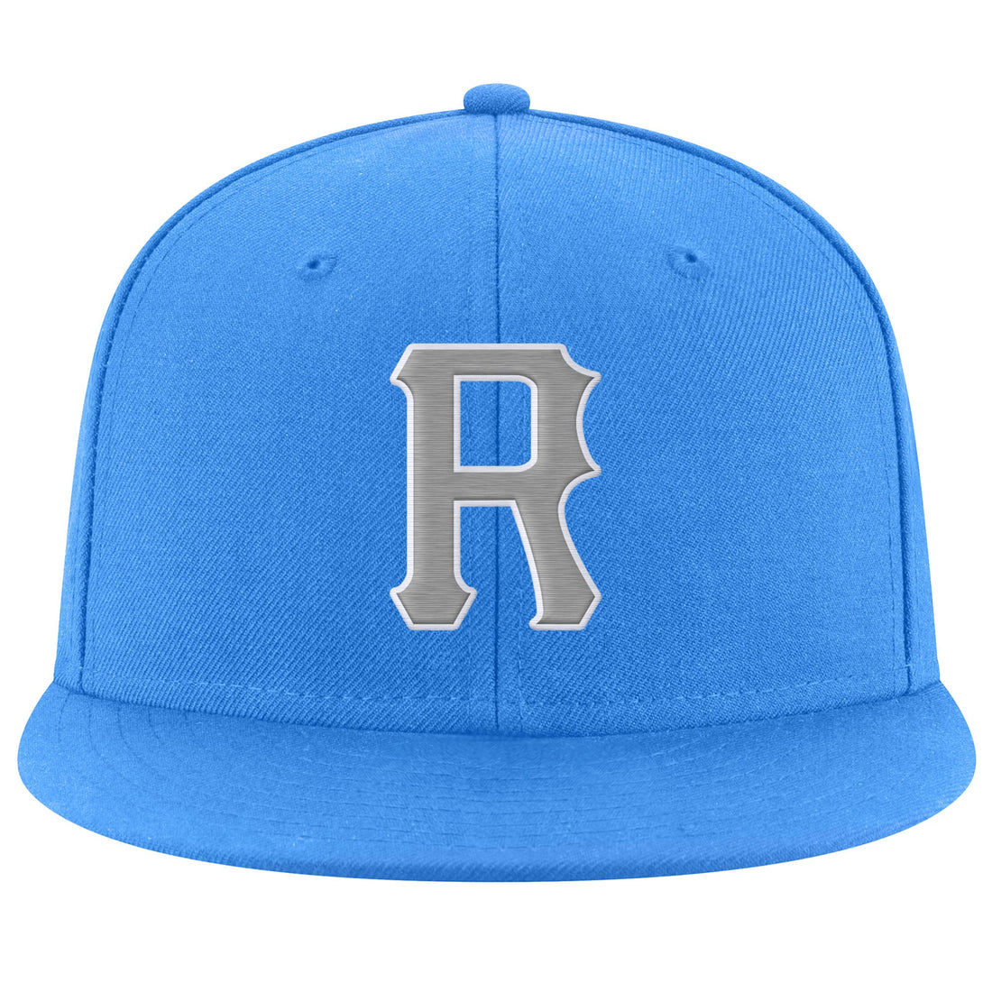 Custom Powder Blue Gray-White Stitched Adjustable Snapback Hat