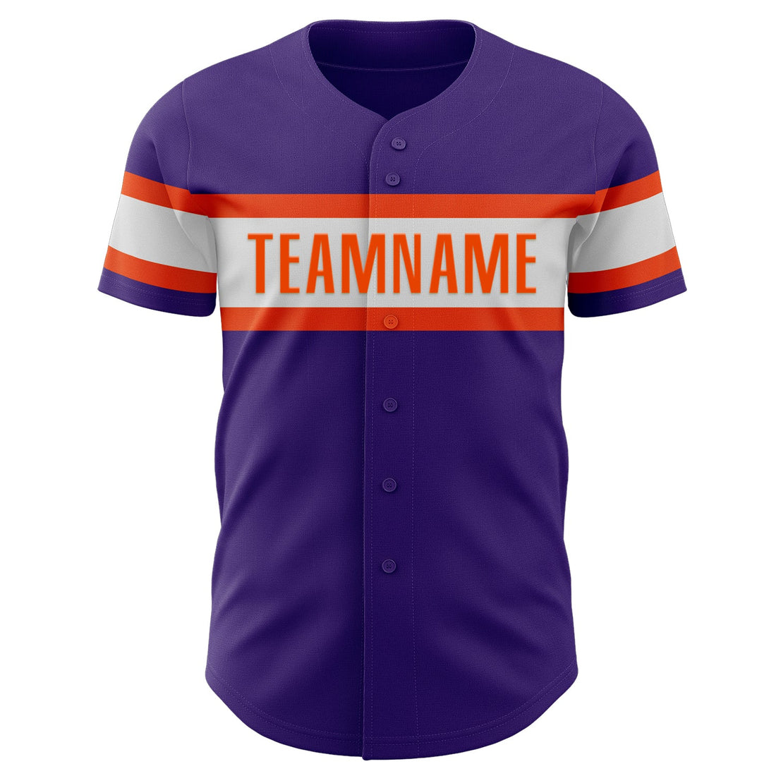 Custom Purple White-Orange Authentic Baseball Jersey