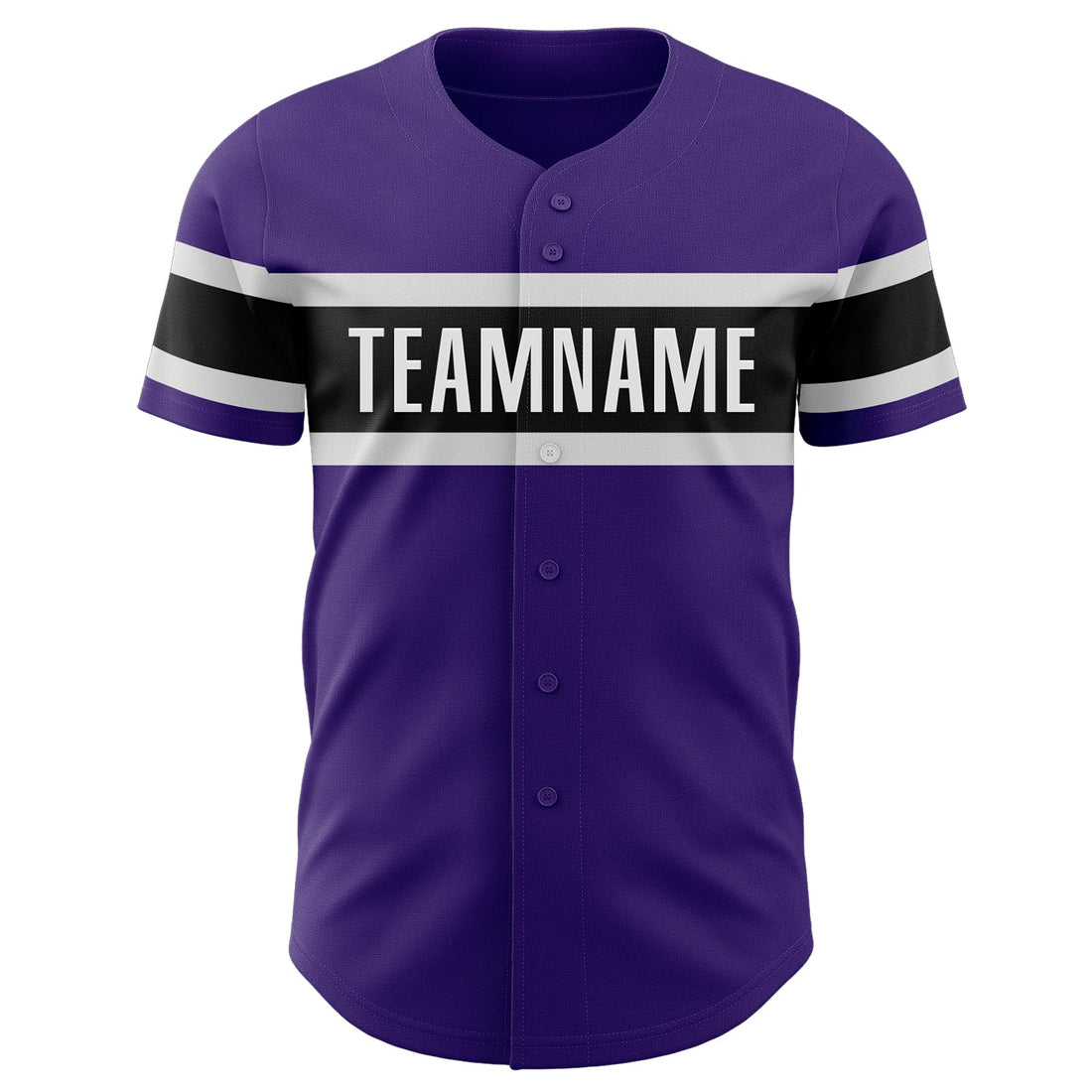 Custom Purple White-Black Authentic Baseball Jersey