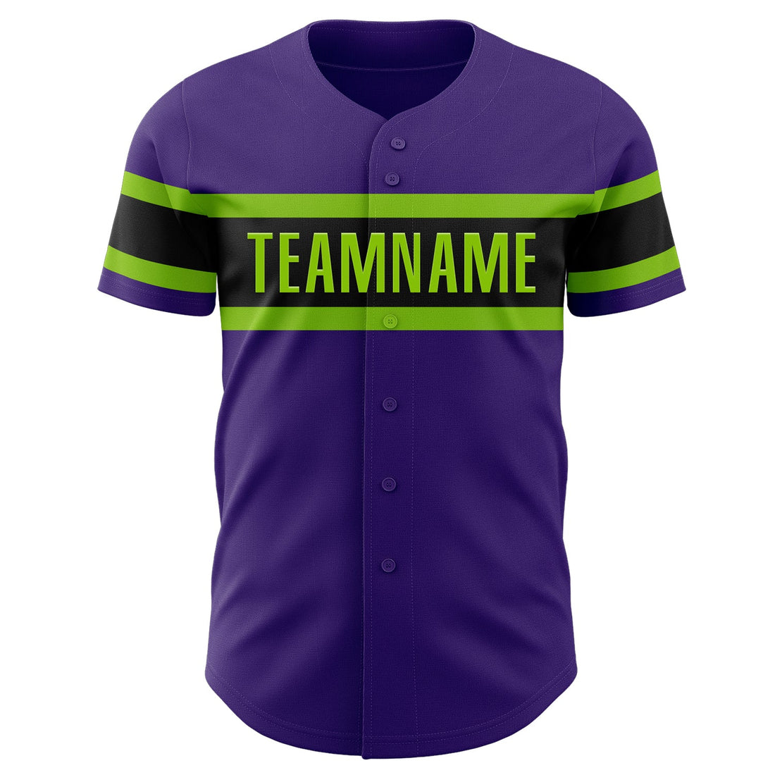 Custom Purple Black-Neon Green Authentic Baseball Jersey