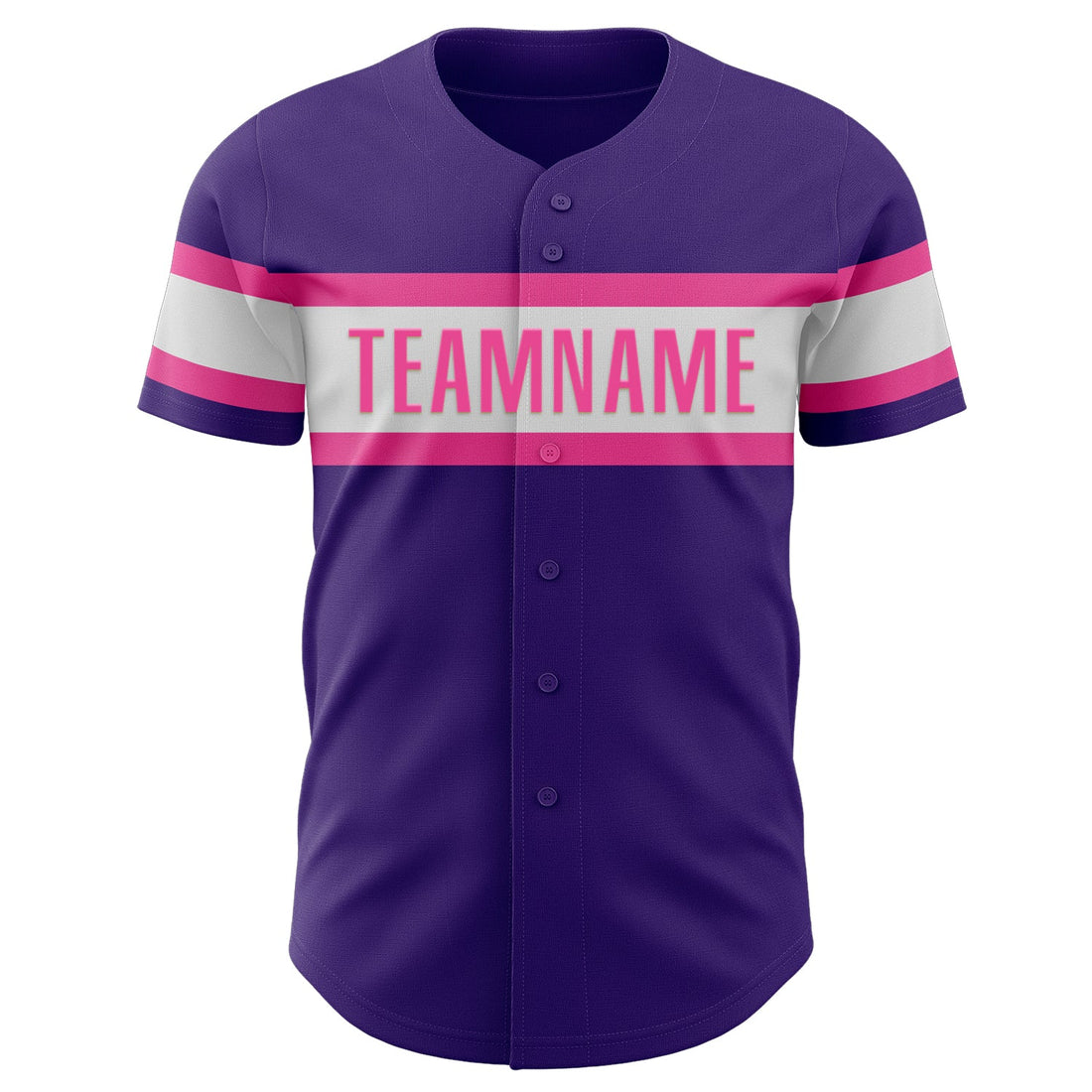 Custom Purple White-Pink Authentic Baseball Jersey