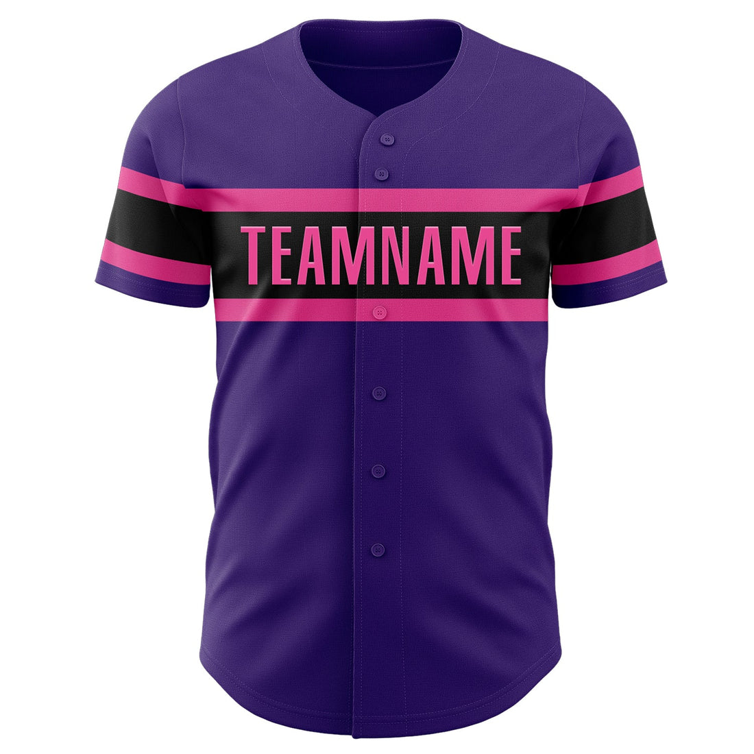 Custom Purple Black-Pink Authentic Baseball Jersey