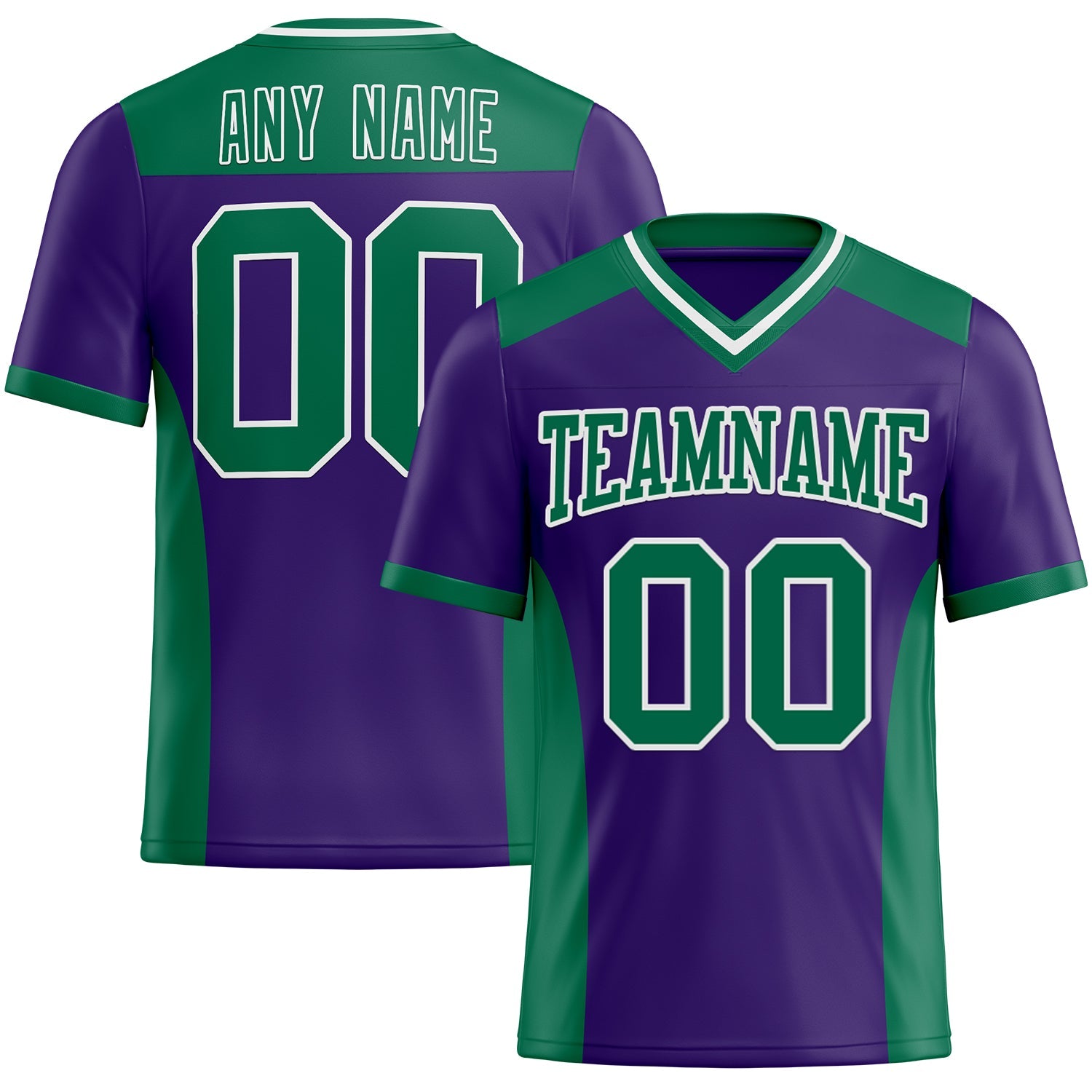 Custom Purple Kelly Green-White Mesh Authentic Football Jersey