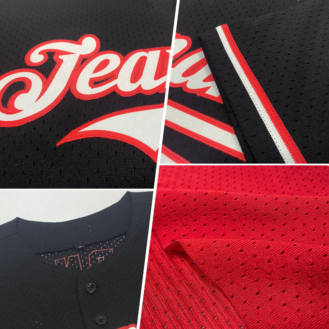 Custom Red White Mesh Authentic Throwback Baseball Jersey