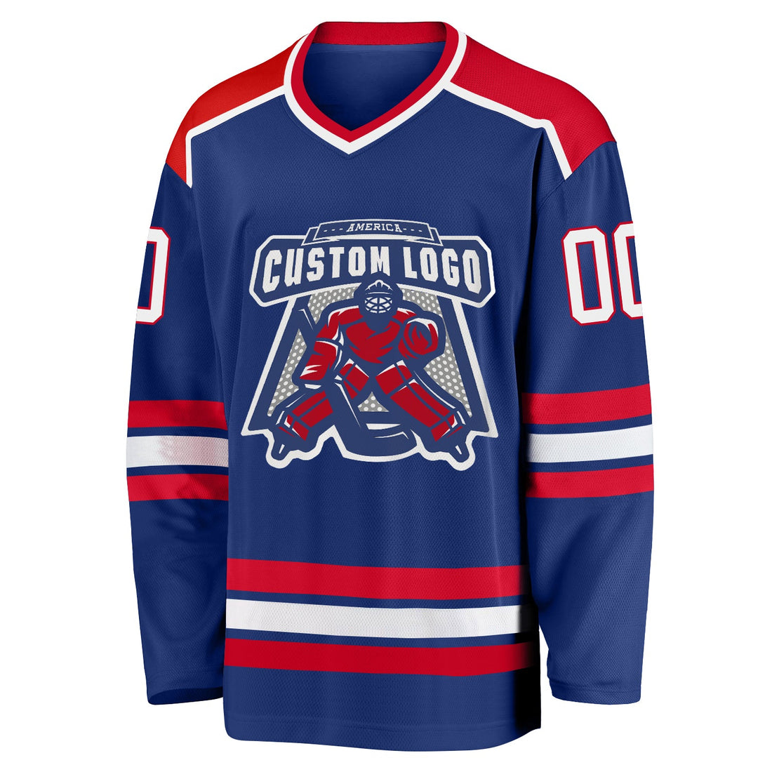 Custom Royal Red-White Hockey Jersey