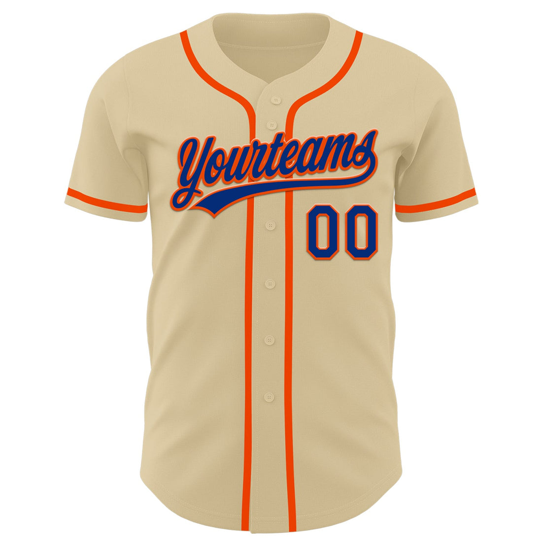 Custom Sand Royal-Orange Authentic Baseball Jersey