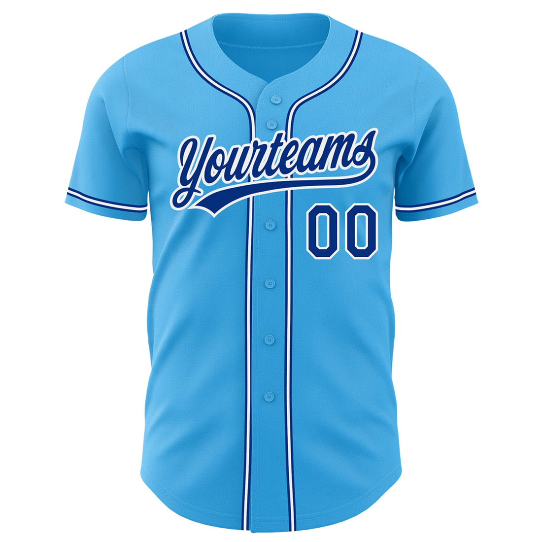 Custom Sky Blue Royal-White Authentic Baseball Jersey