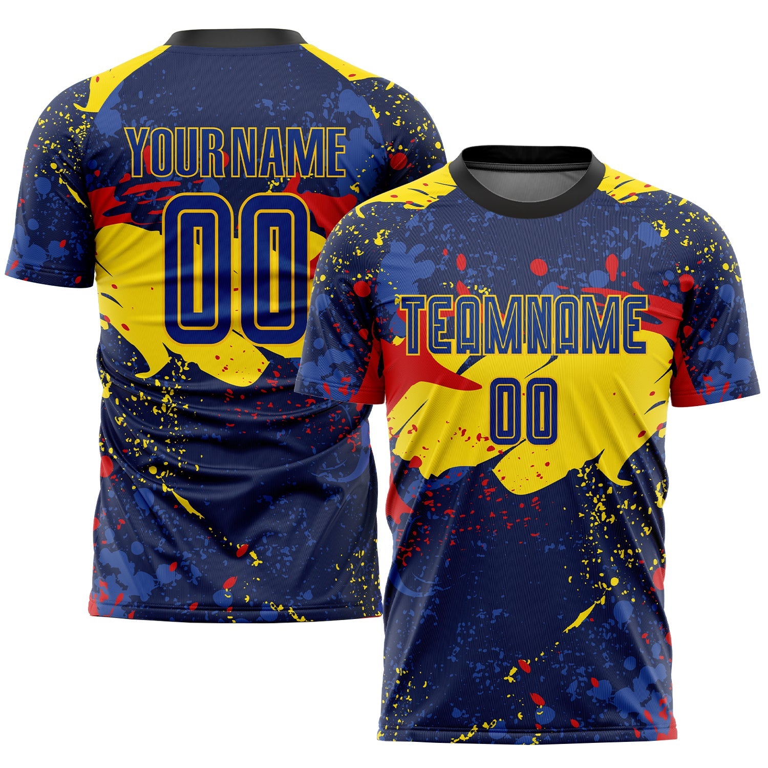 Custom Figure Royal-Gold Sublimation Soccer Uniform Jersey