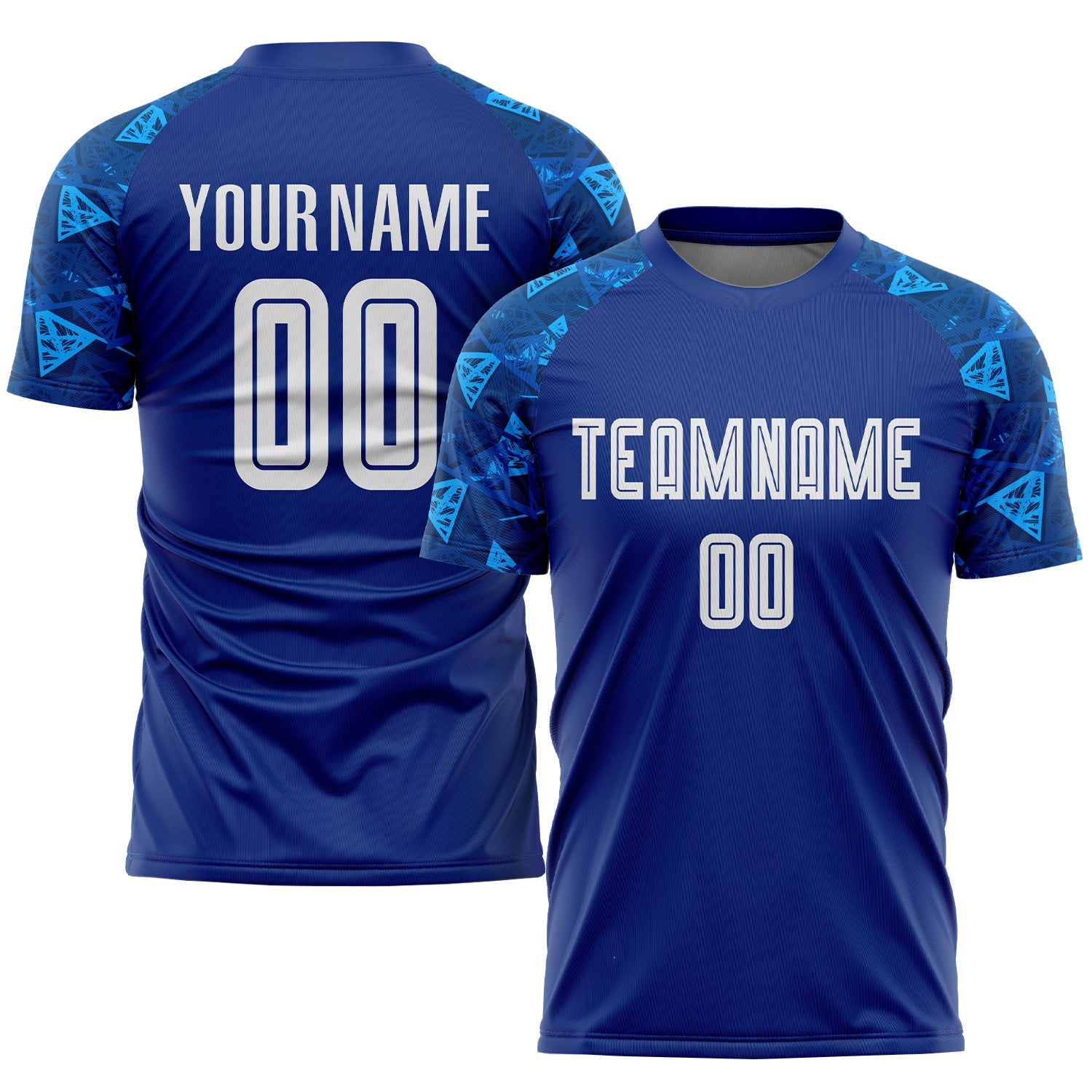 Custom Royal White Sublimation Soccer Uniform Jersey