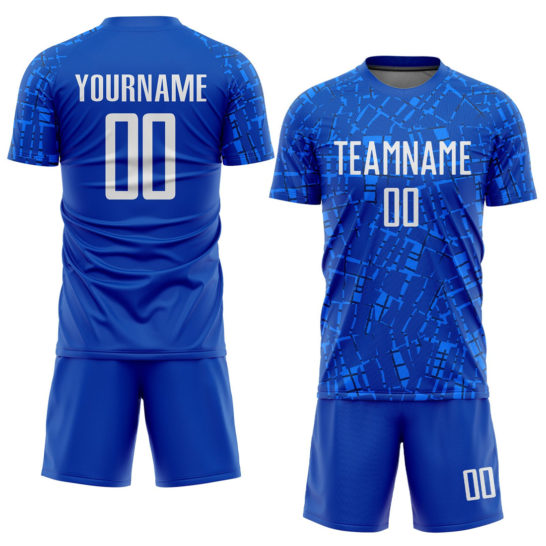 Custom Royal White Sublimation Soccer Uniform Jersey