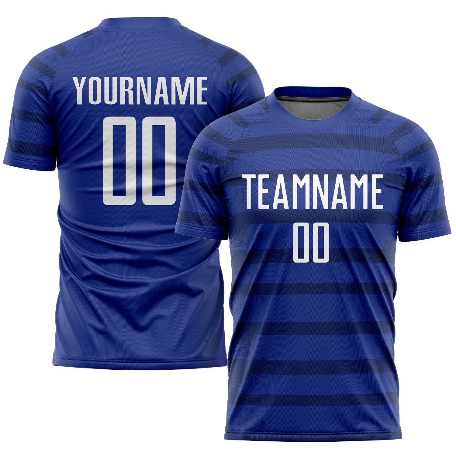 Custom Royal White-Navy Sublimation Soccer Uniform Jersey