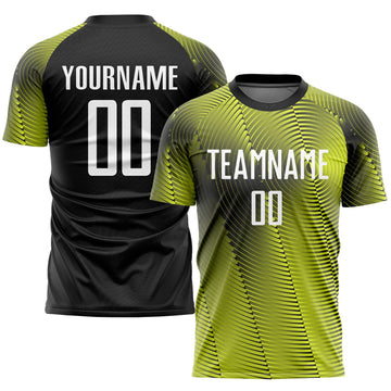 Custom Gold White-Black Sublimation Soccer Uniform Jersey