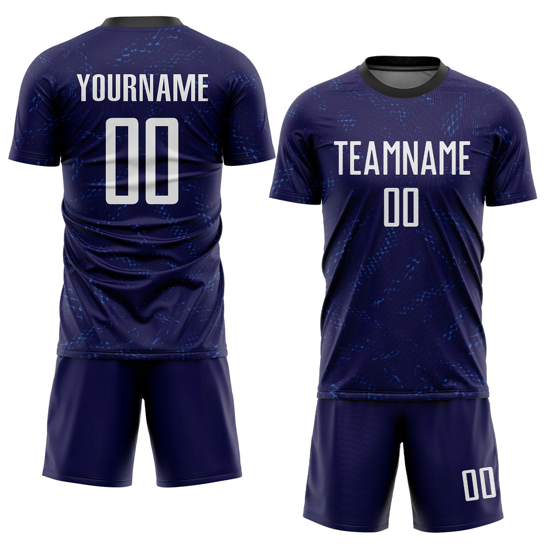 Custom Dark Purple White-Black Sublimation Soccer Uniform Jersey