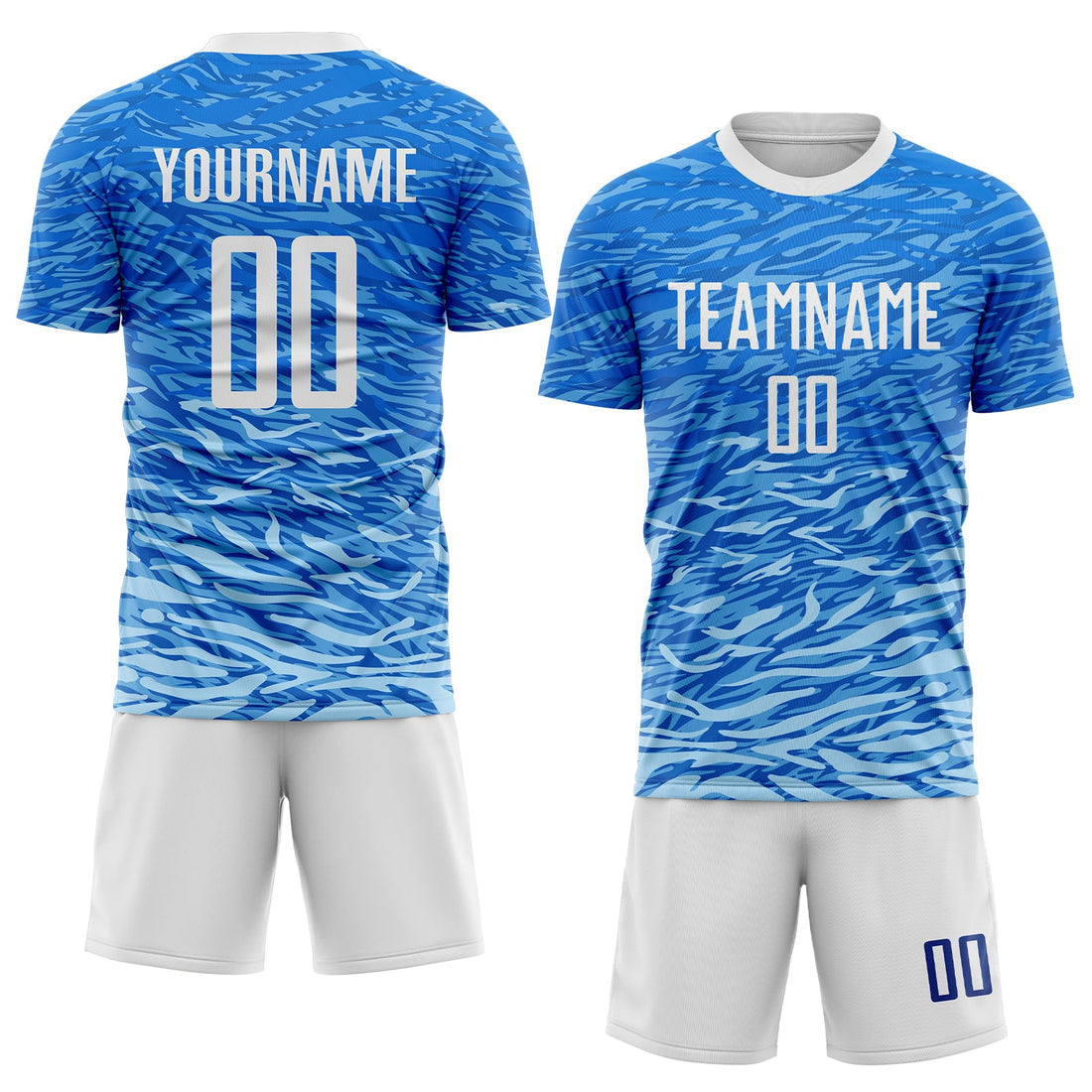 Custom Royal White Sublimation Soccer Uniform Jersey