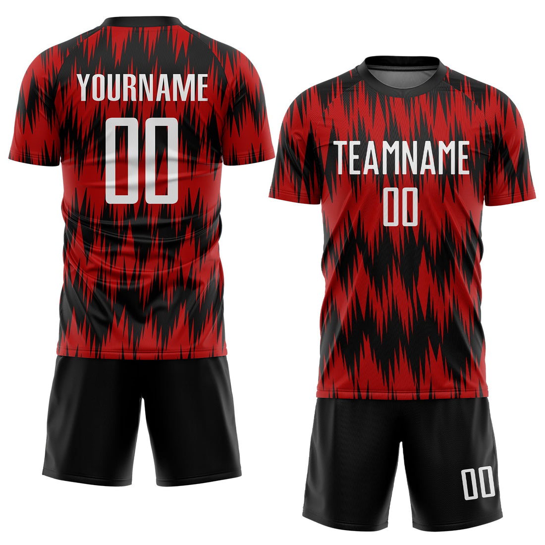 Custom Red White-Black Sublimation Soccer Uniform Jersey