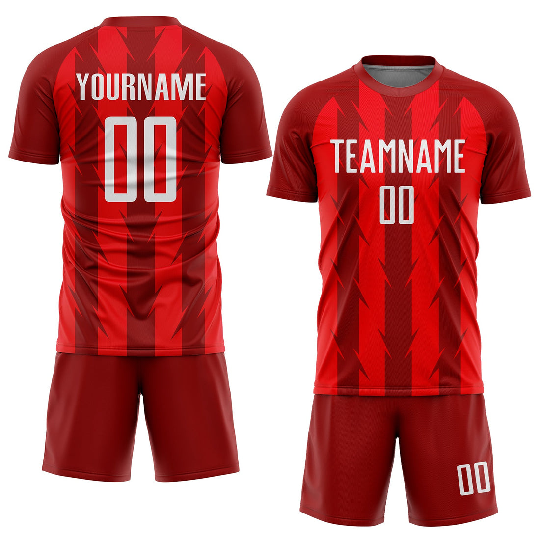 Custom Red White Sublimation Soccer Uniform Jersey