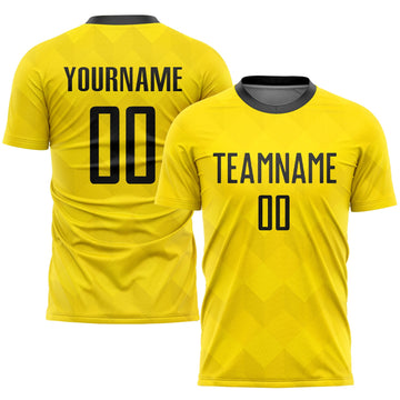 Custom Gold Black Sublimation Soccer Uniform Jersey