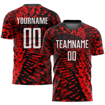 Custom Red Black-White Sublimation Soccer Uniform Jersey