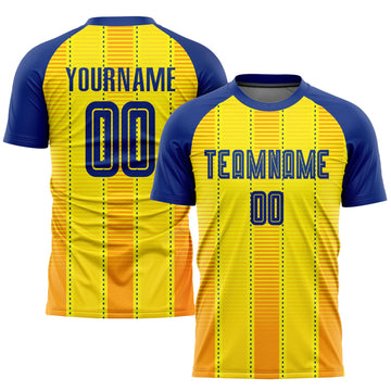 Custom Gold Royal-Orange Sublimation Soccer Uniform Jersey