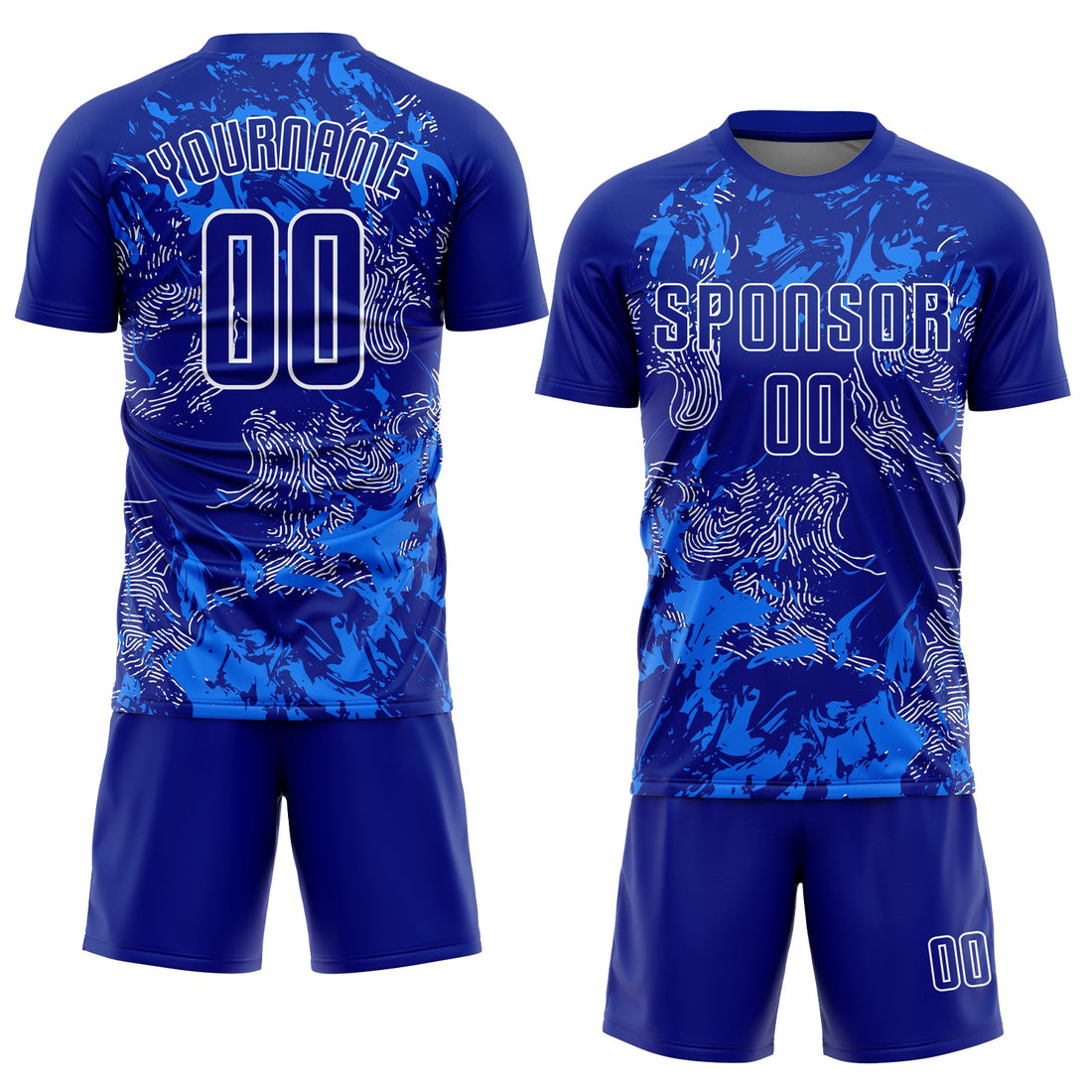 Custom Royal Royal-White Sublimation Soccer Uniform Jersey