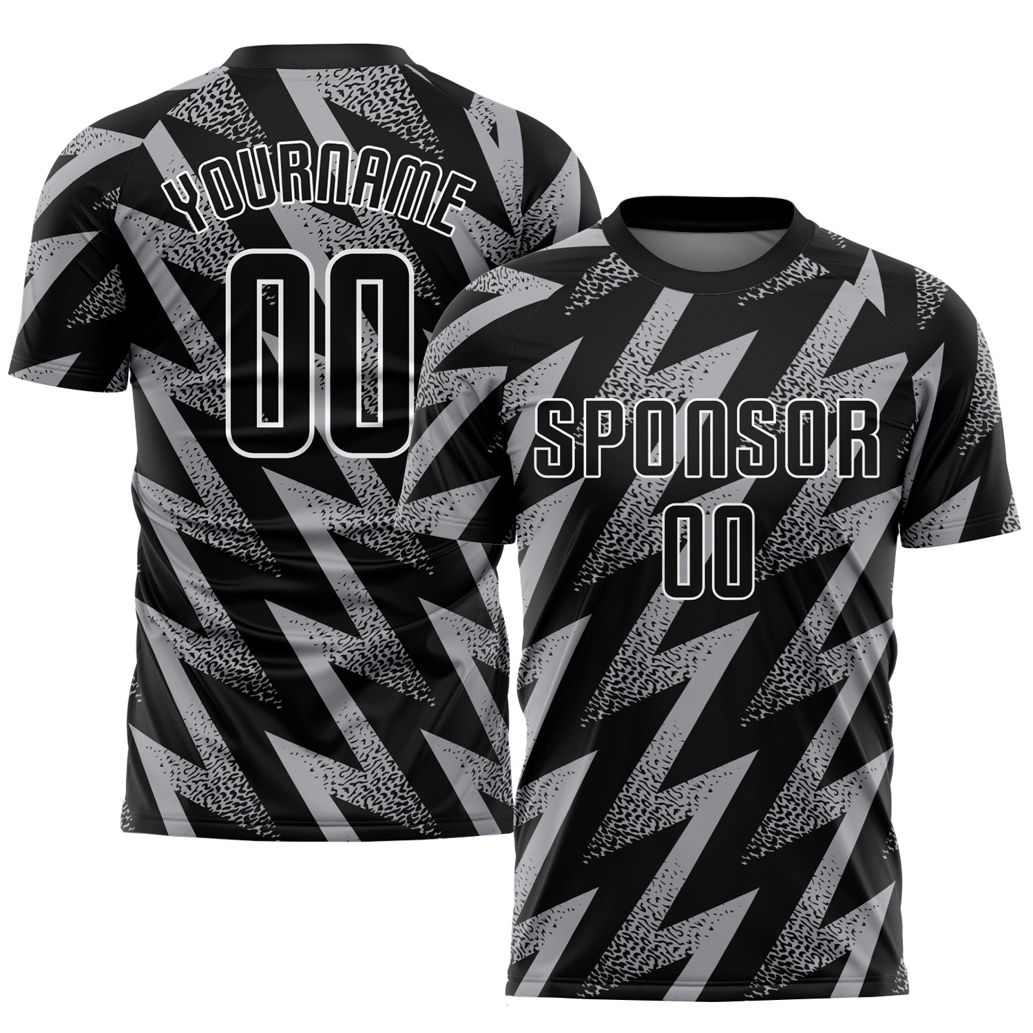 Custom Gray Black-White Sublimation Soccer Uniform Jersey