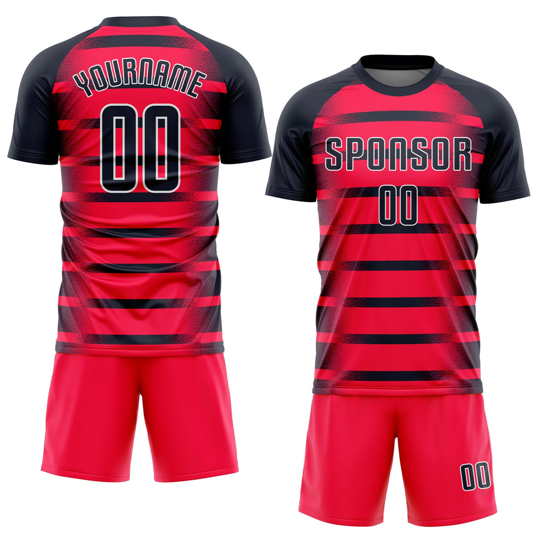 Custom Red Navy-White Sublimation Soccer Uniform Jersey