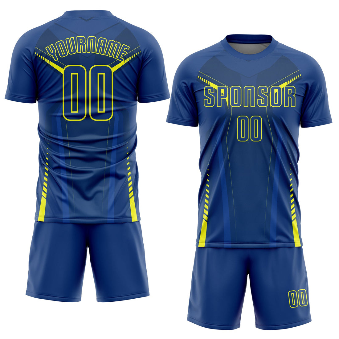 Custom US Navy Blue Gold Sublimation Soccer Uniform Jersey