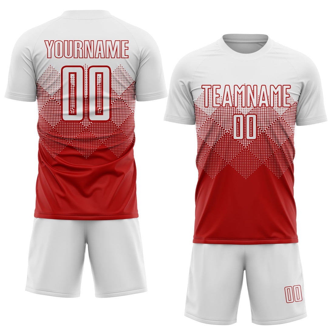 Custom Red White Sublimation Soccer Uniform Jersey