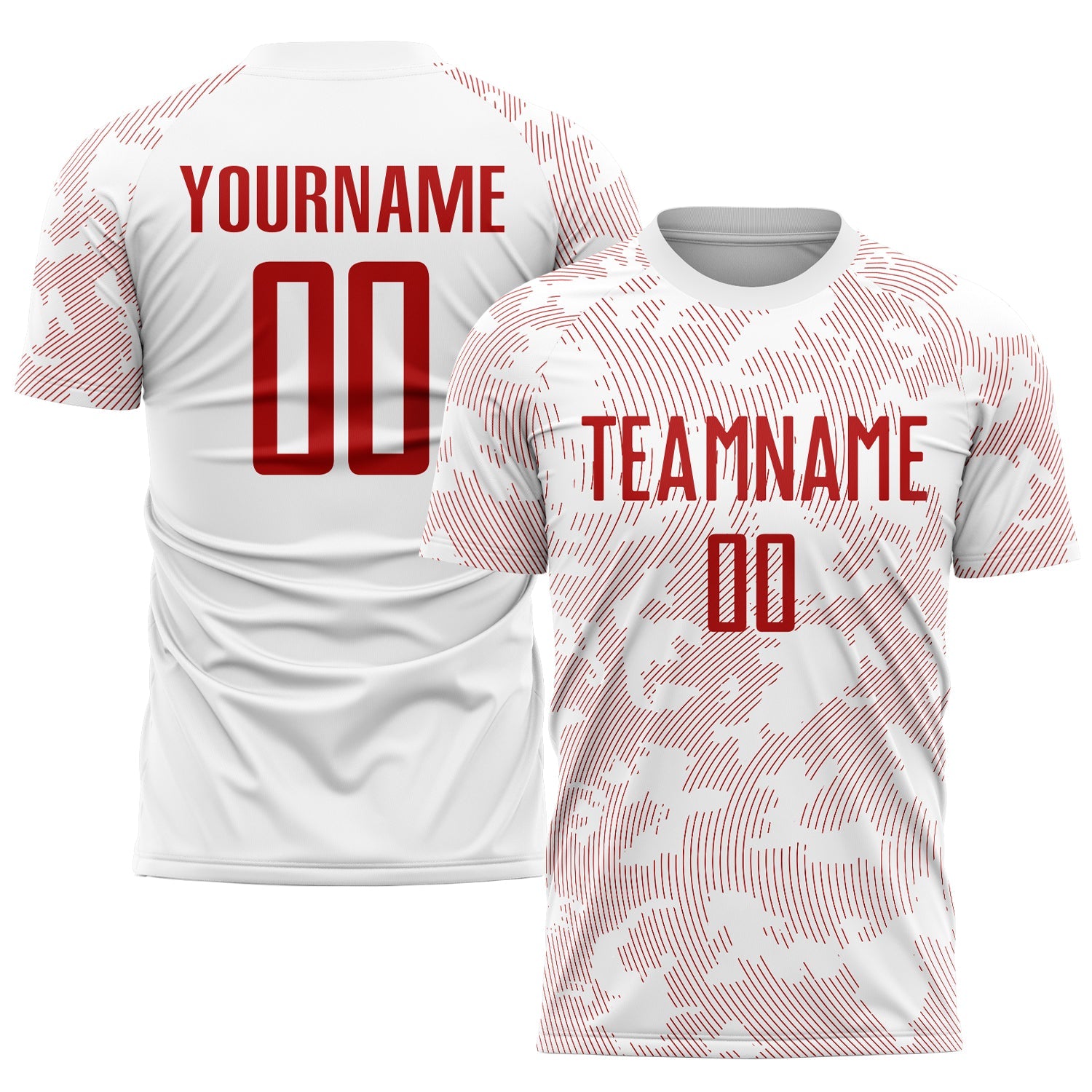 Custom White Red Sublimation Soccer Uniform Jersey