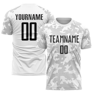 Custom White Black Sublimation Soccer Uniform Jersey