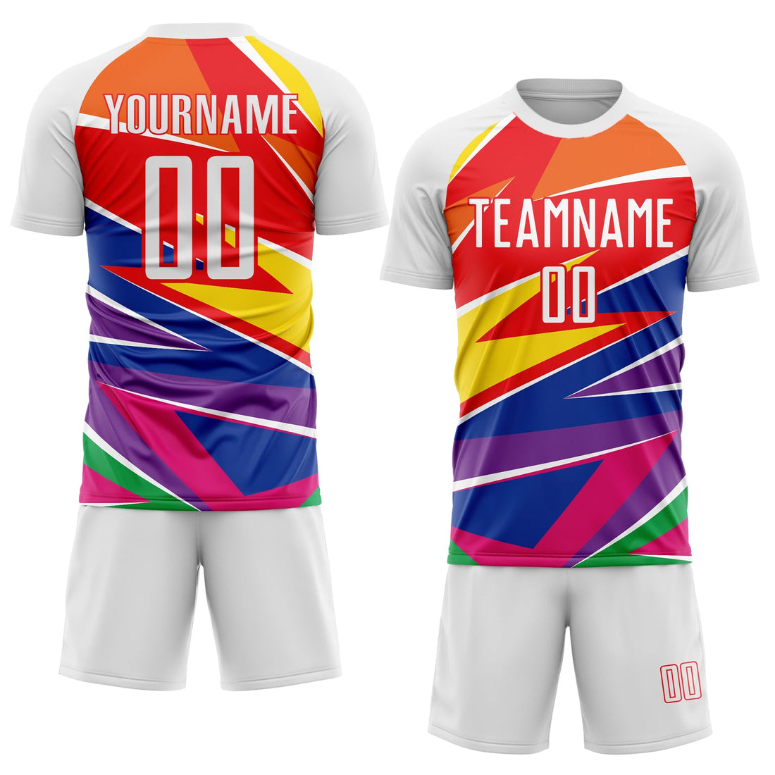 Custom Figure White-Red Sublimation Soccer Uniform Jersey