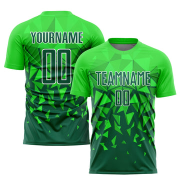 Custom Green Grass Green-White Sublimation Soccer Uniform Jersey