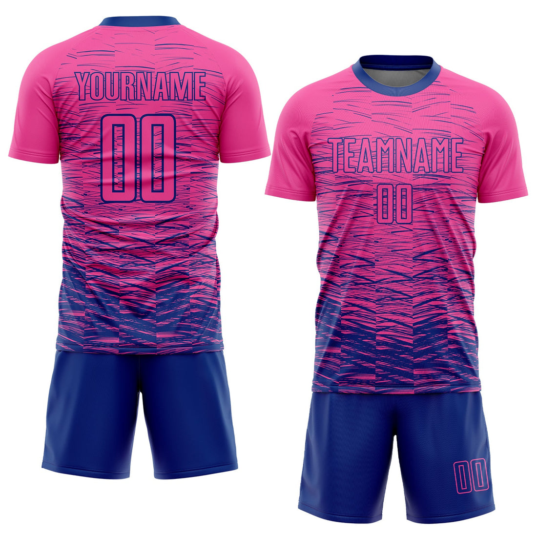 Custom Pink Royal Sublimation Soccer Uniform Jersey