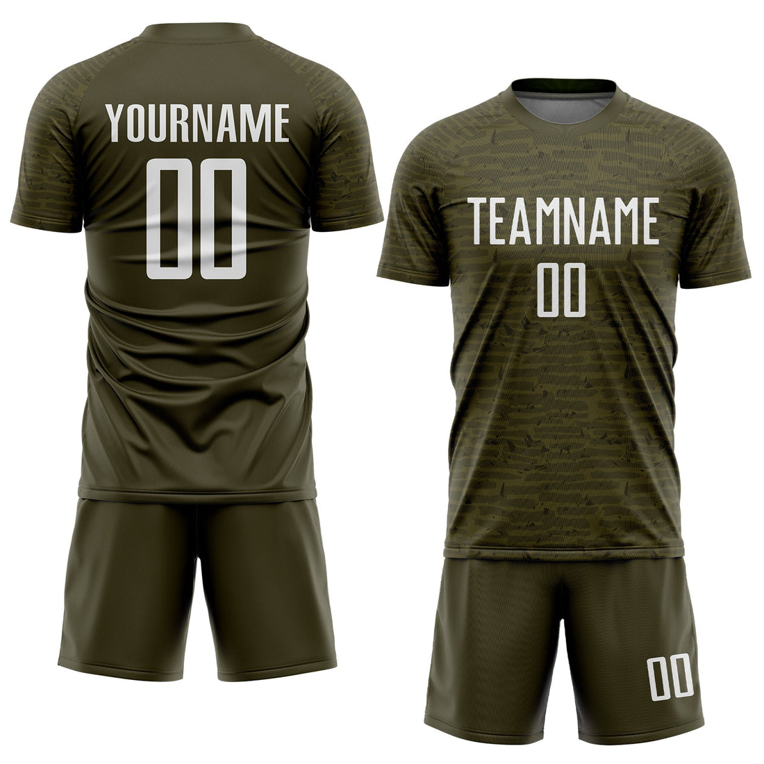 Custom Olive White Sublimation Salute To Service Soccer Uniform Jersey