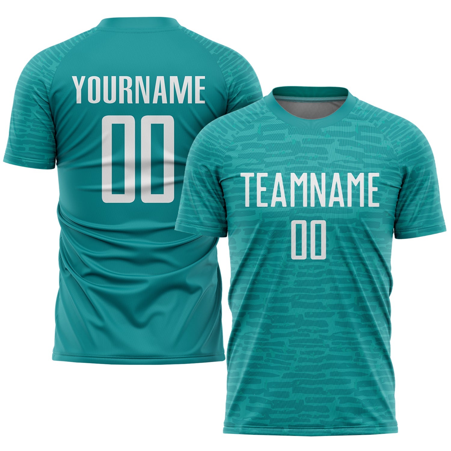 Custom Teal White Sublimation Soccer Uniform Jersey