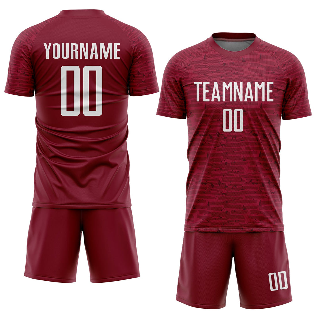 Custom Crimson White Sublimation Soccer Uniform Jersey