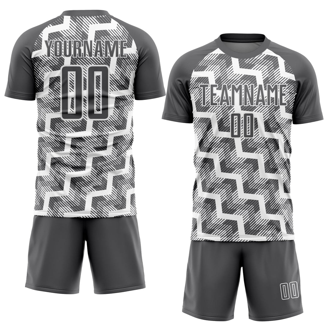 Custom Steel Gray White Lines Sublimation Soccer Uniform Jersey