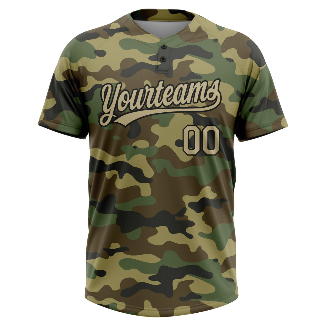 Custom Camo Vegas Gold-Black Salute To Service Two-Button Unisex Softball Jersey