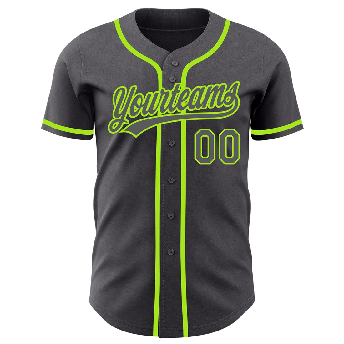 Custom Steel Gray Neon Green Authentic Baseball Jersey