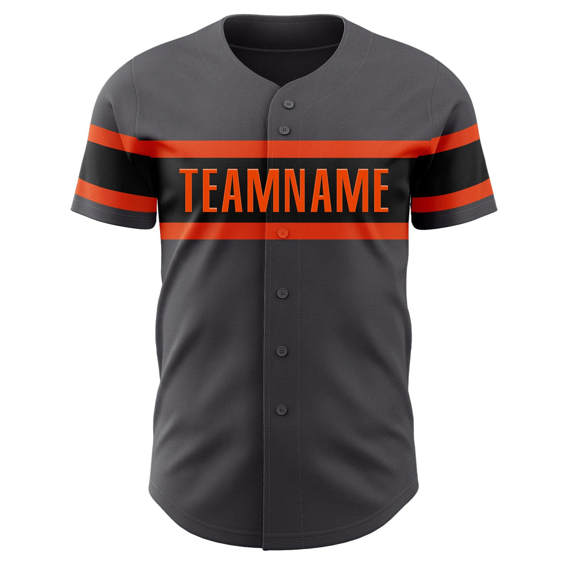 Custom Steel Gray Black-Orange Authentic Baseball Jersey