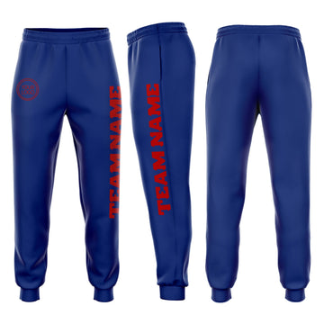 Custom Royal Red Fleece Jogger Sweatpants