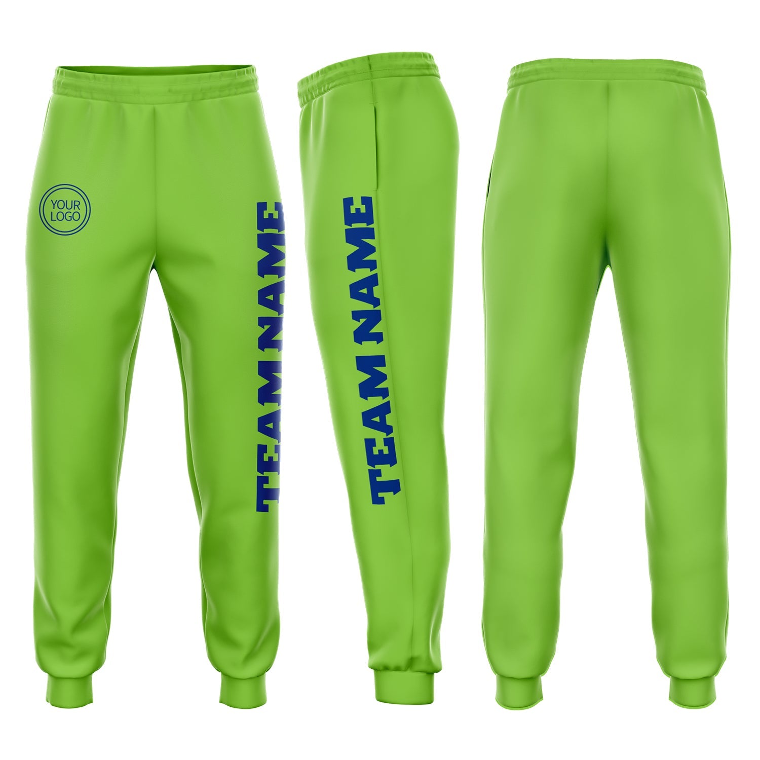 Custom Neon Green Royal Fleece Jogger Sweatpants