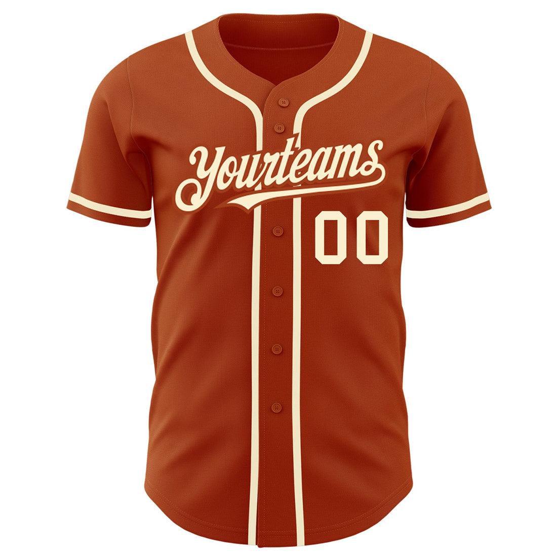 Custom Texas Orange Cream Authentic Baseball Jersey