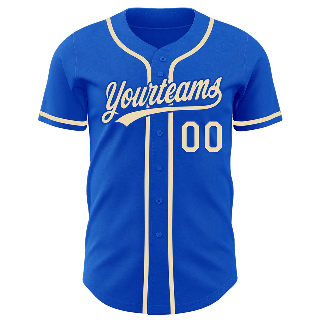 Custom Thunder Blue City Cream Authentic Baseball Jersey