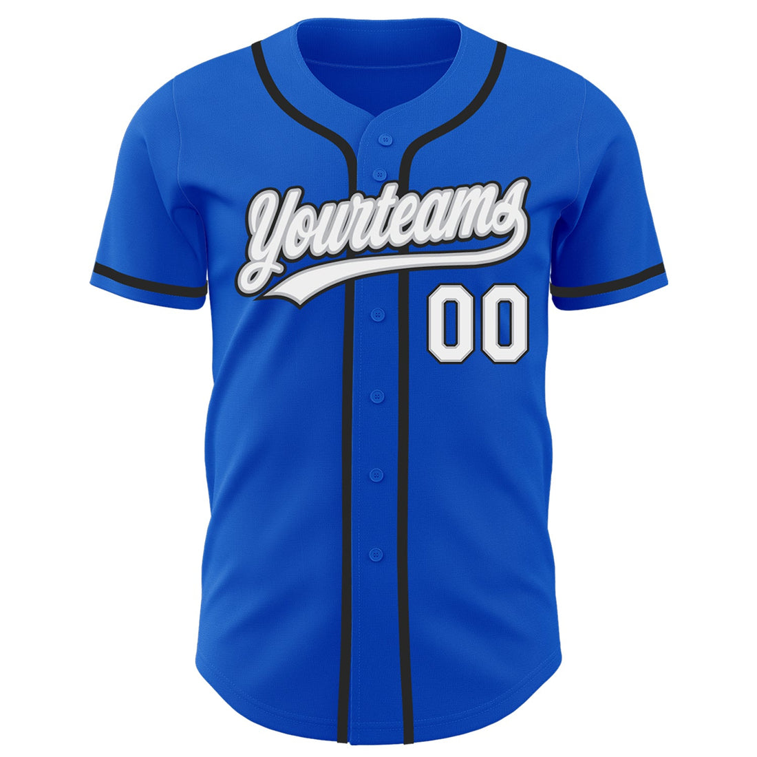 Custom Thunder Blue White Gray-Black Authentic Baseball Jersey