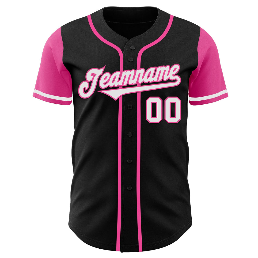 Custom Black White-Pink Authentic Two Tone Baseball Jersey