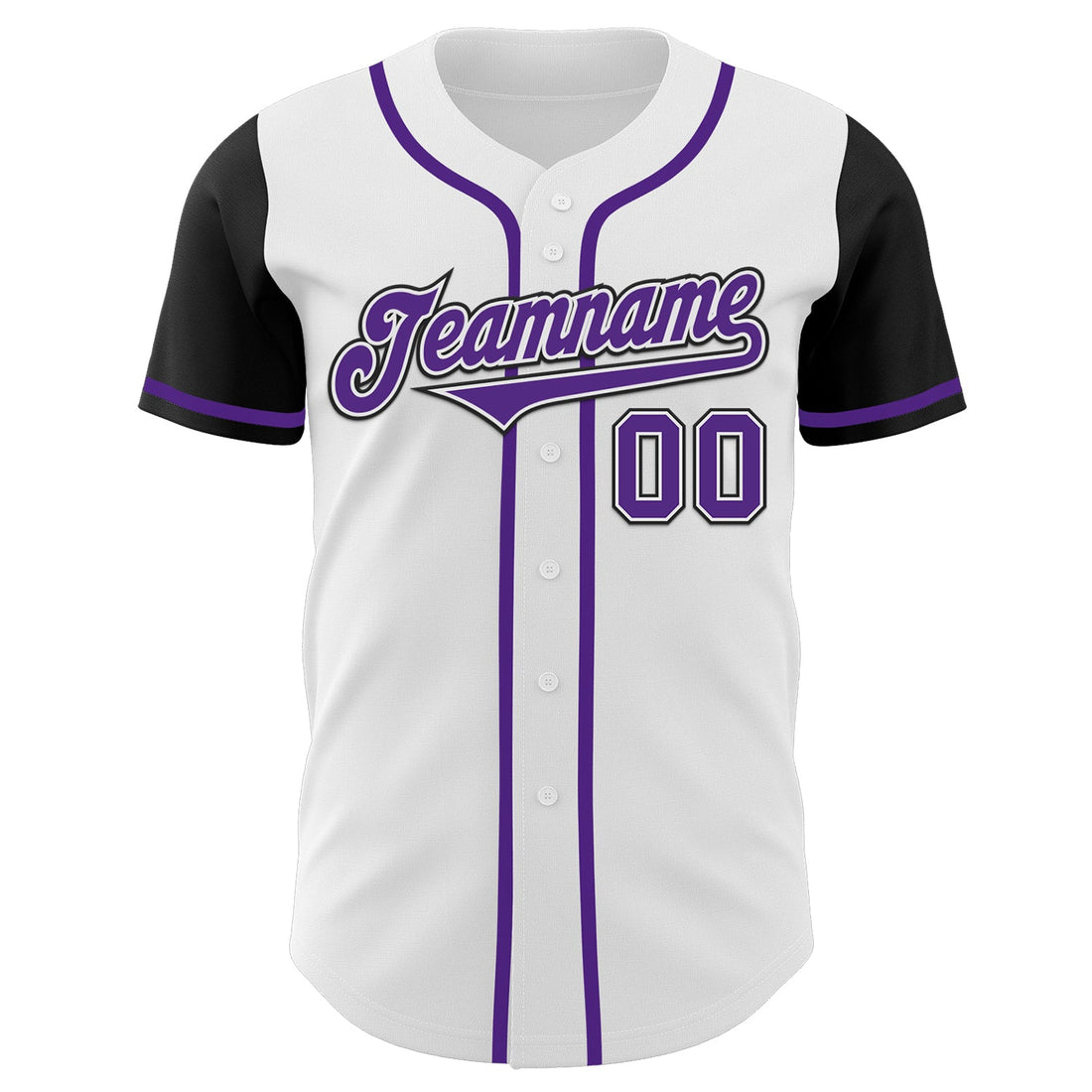 Custom White Purple-Black Authentic Two Tone Baseball Jersey