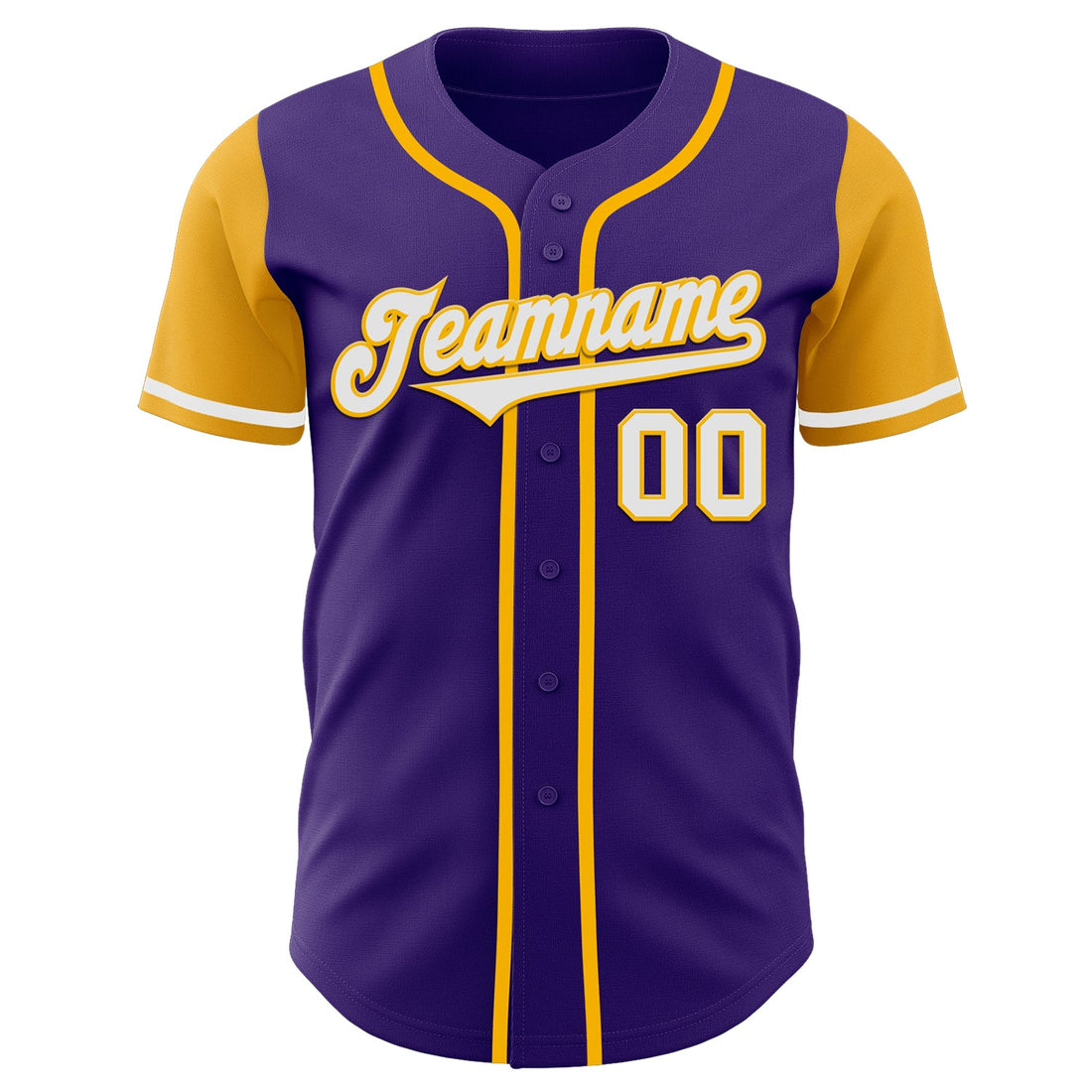 Custom Purple White-Gold Authentic Two Tone Baseball Jersey