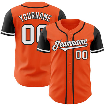 Custom Orange White-Black Authentic Two Tone Baseball Jersey