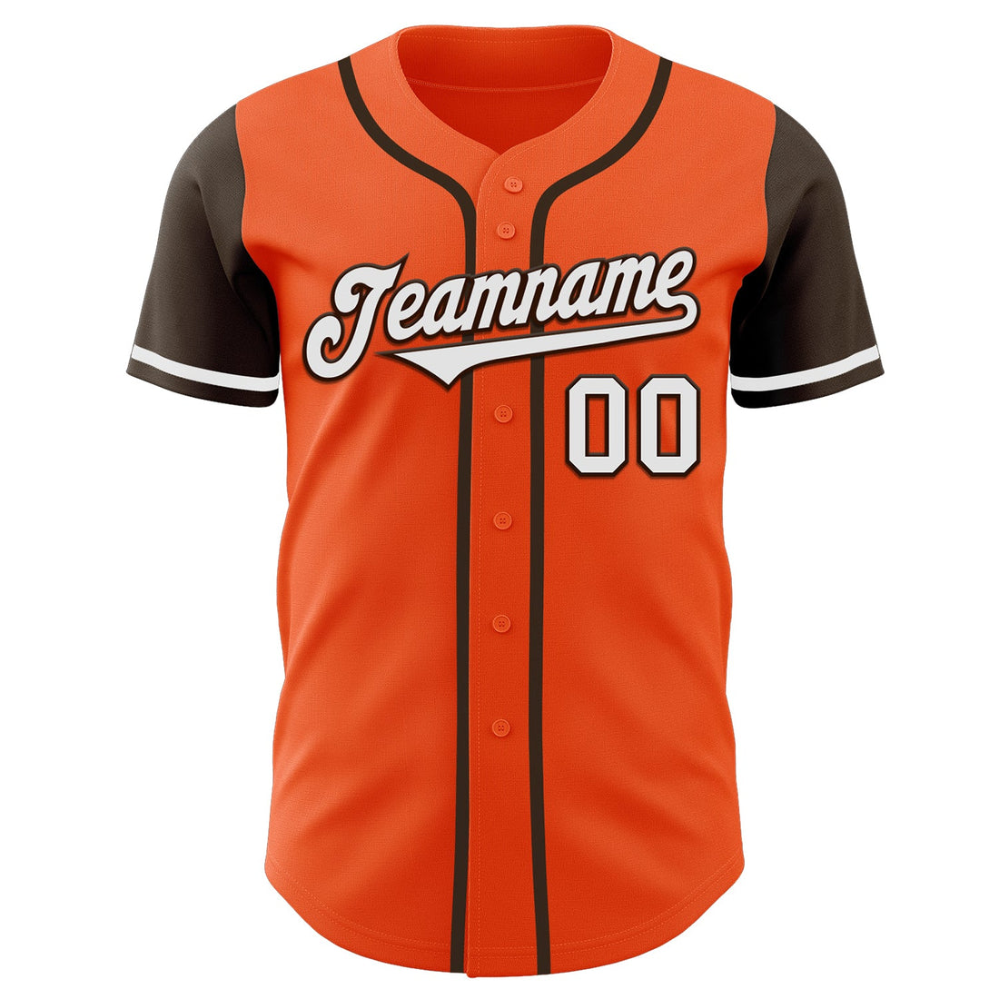 Custom Orange White-Brown Authentic Two Tone Baseball Jersey